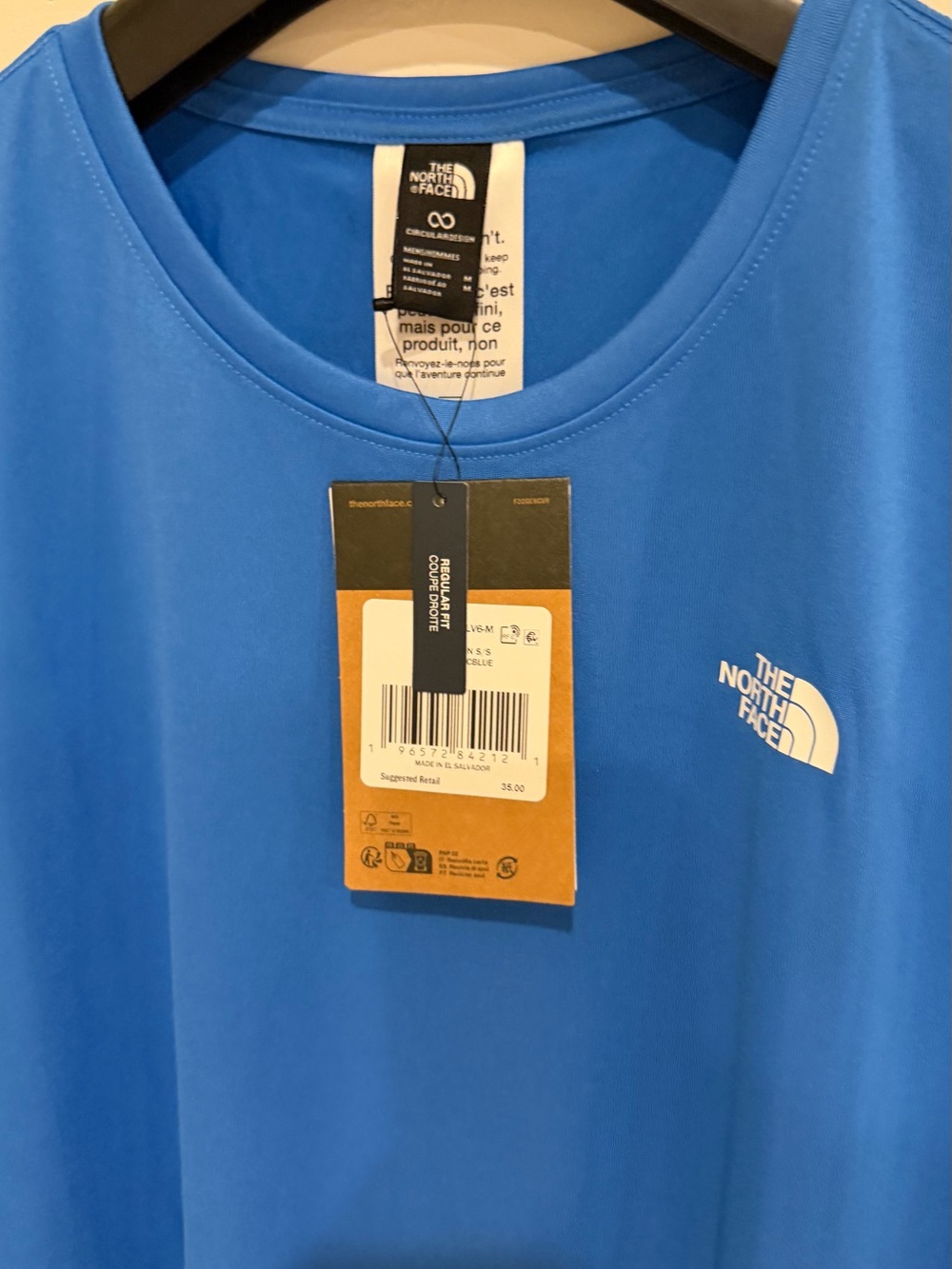 The North Face Menβs Bright Blue Short-Sleeve flash dry Tee